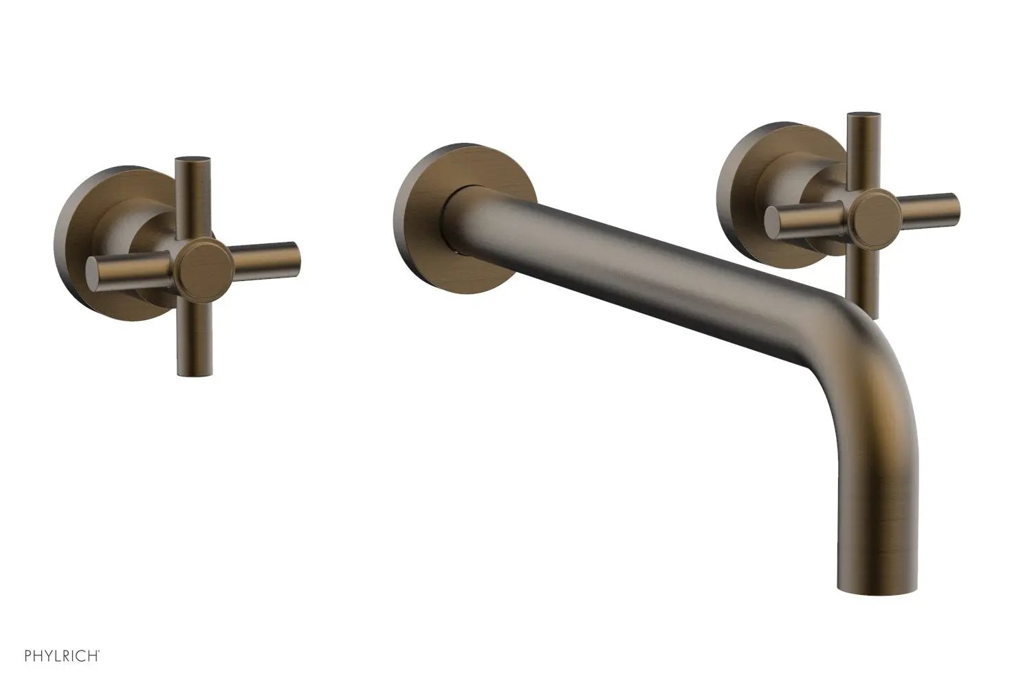Phylrich BASIC Wall Lavatory Set 12" Spout - Tubular Cross Handles by Phylrich