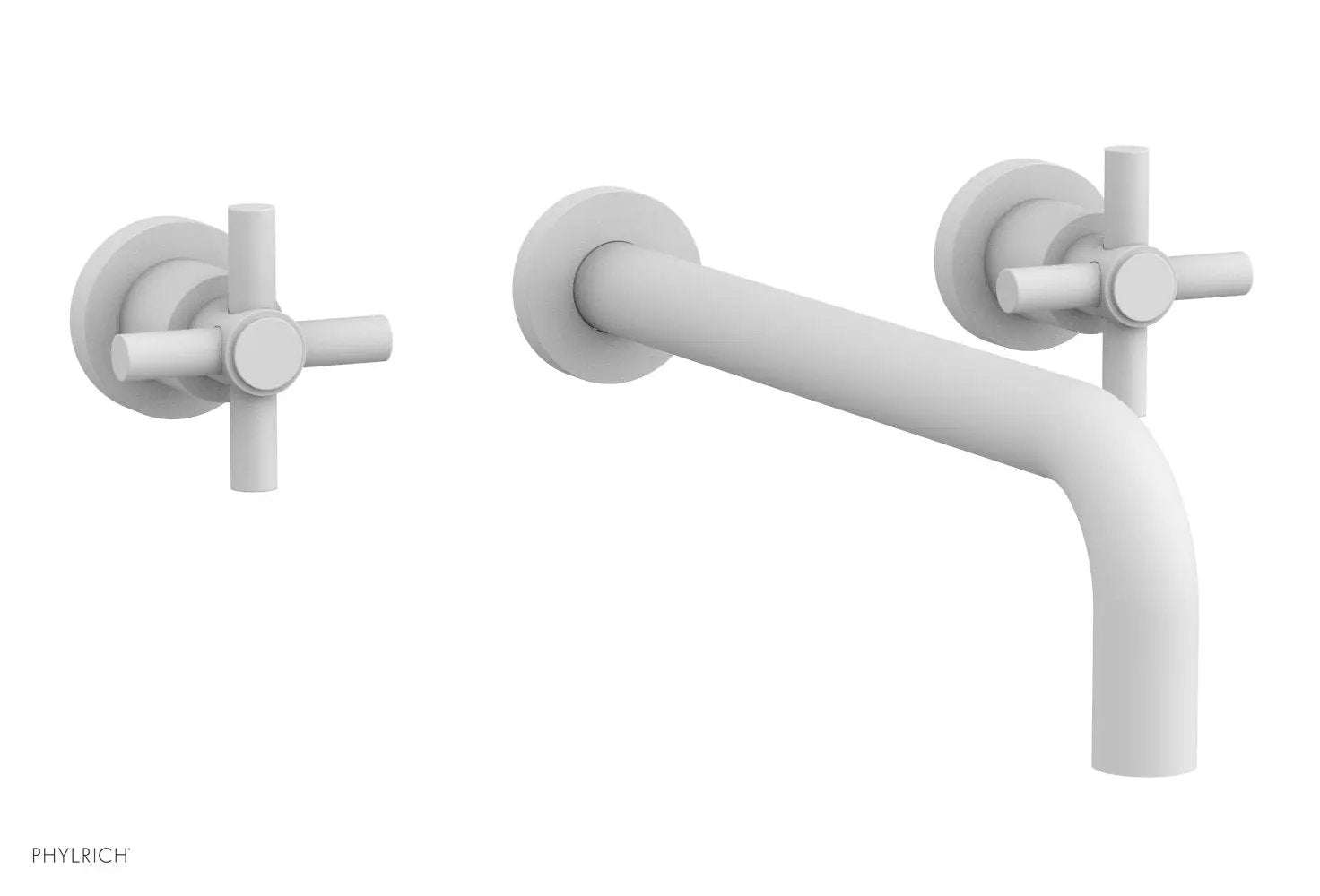 Phylrich BASIC Wall Lavatory Set 12" Spout - Tubular Cross Handles by Phylrich