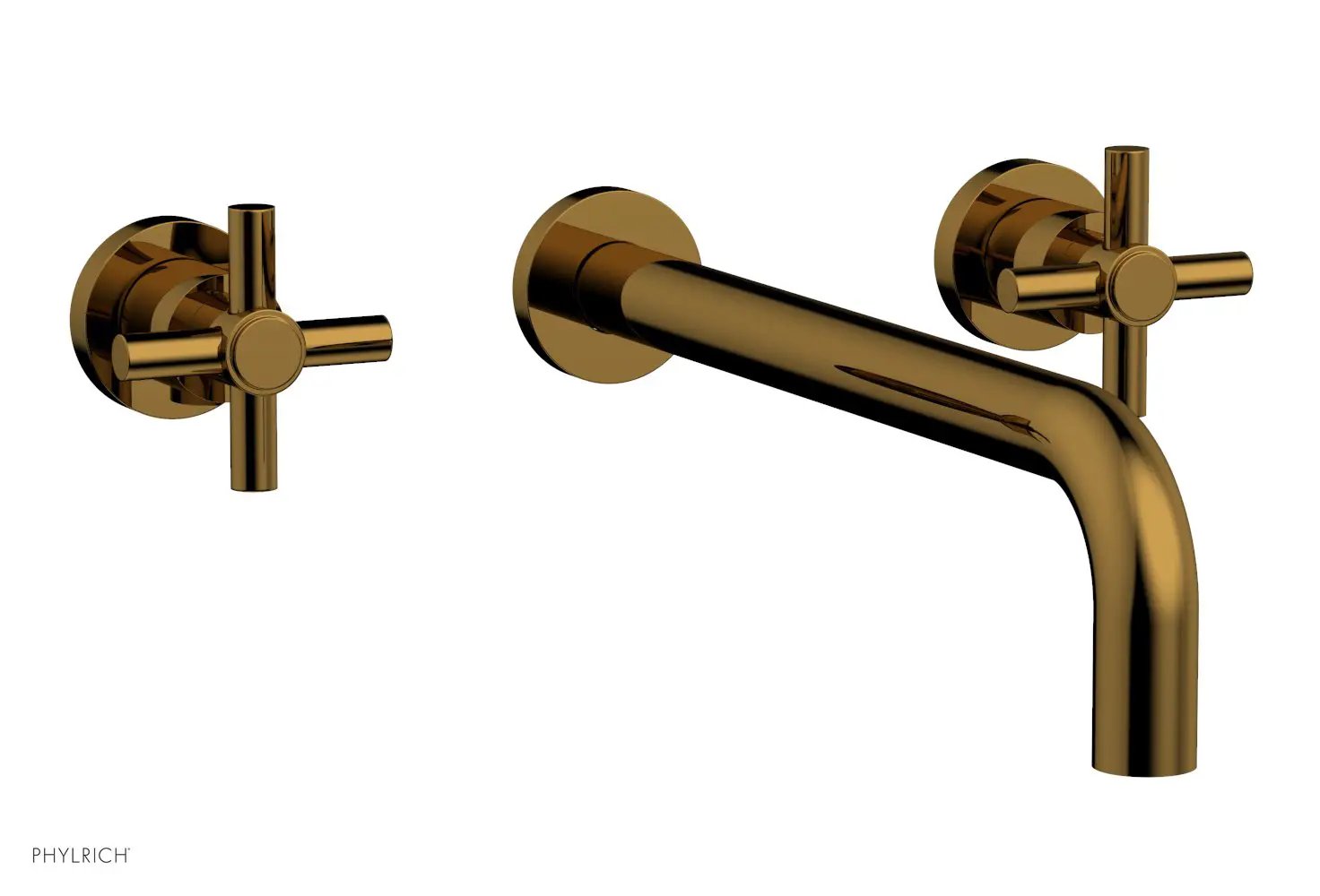 Phylrich BASIC Wall Lavatory Set 12" Spout - Tubular Cross Handles by Phylrich