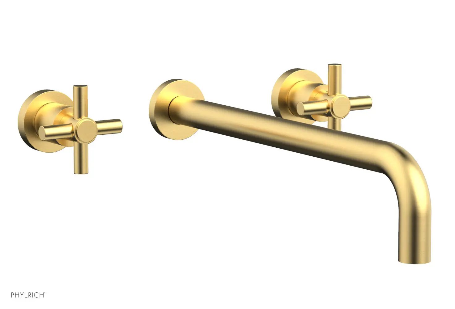 Phylrich BASIC Wall Lavatory Set 14" Spout - Tubular Cross Handles by Phylrich