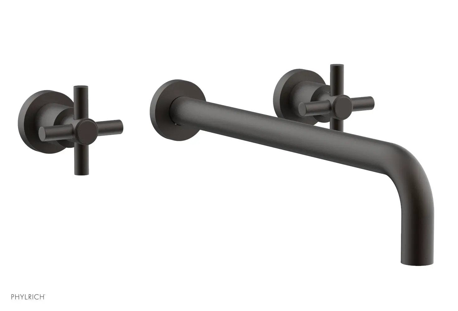 Phylrich BASIC Wall Lavatory Set 14" Spout - Tubular Cross Handles by Phylrich
