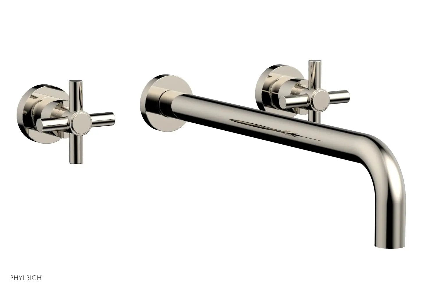 Phylrich BASIC Wall Lavatory Set 14" Spout - Tubular Cross Handles by Phylrich