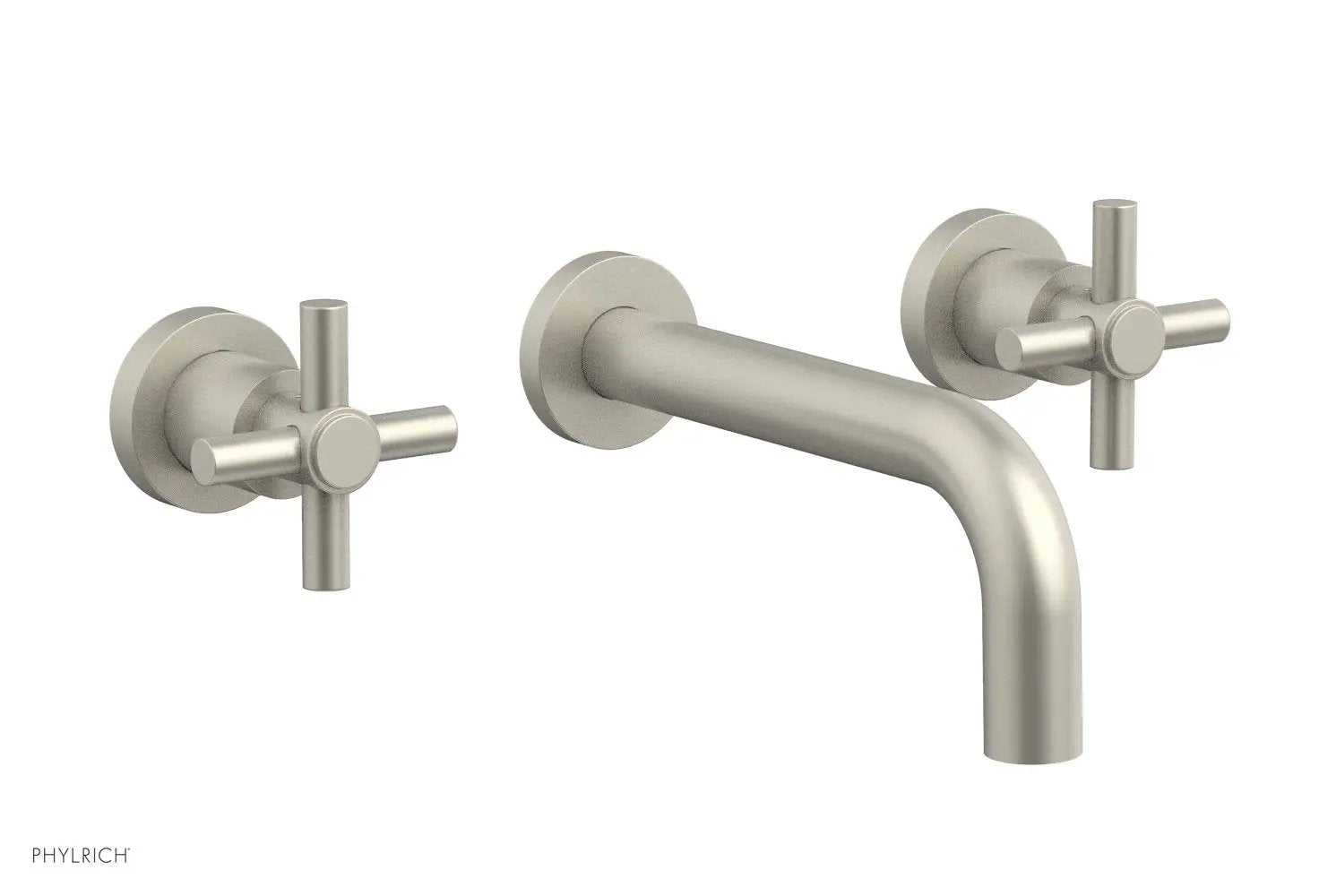 Phylrich BASIC Wall Lavatory Set 7 1/2" Spout - Tubular Cross Handles by Phylrich