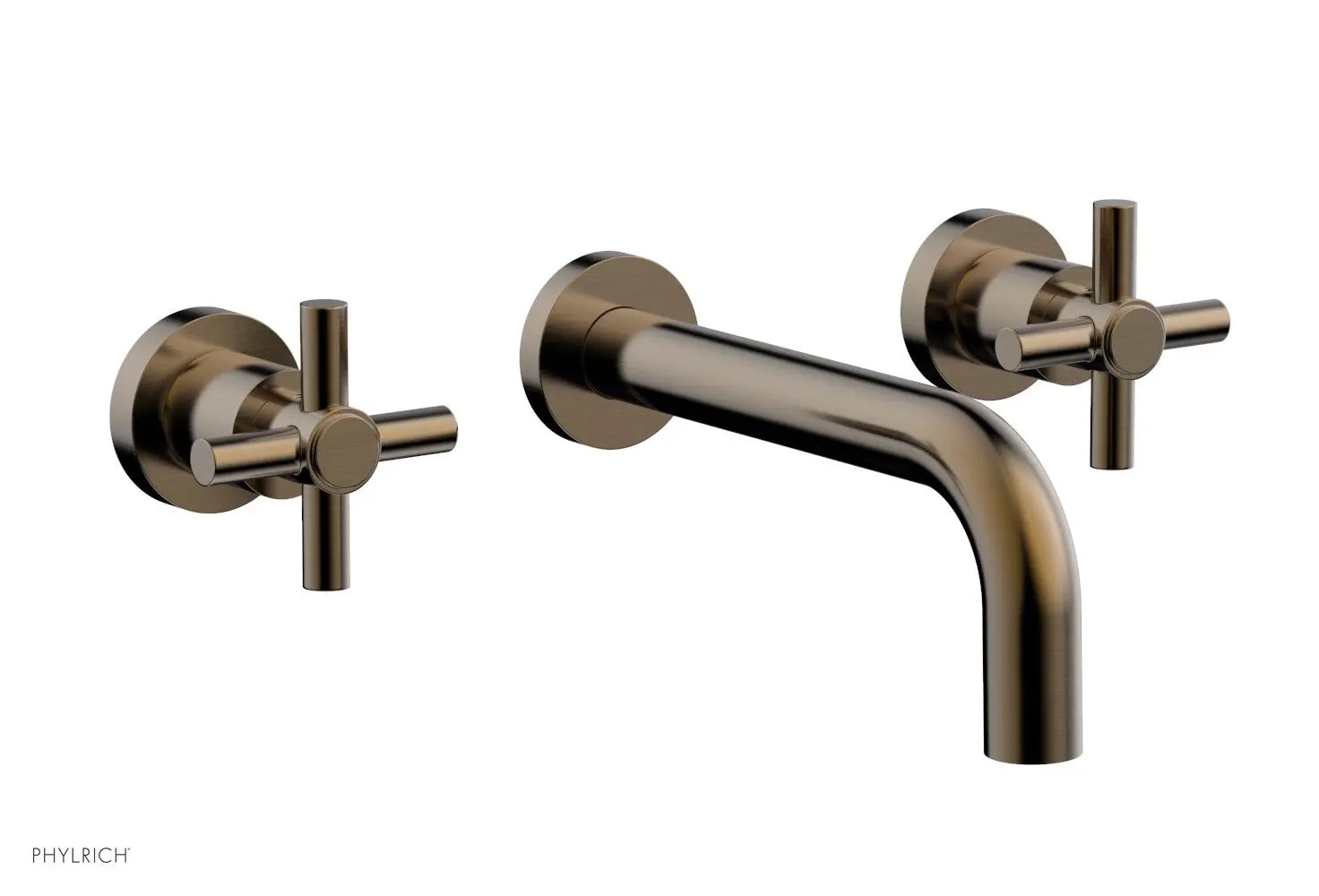 Phylrich BASIC Wall Lavatory Set 7 1/2" Spout - Tubular Cross Handles by Phylrich
