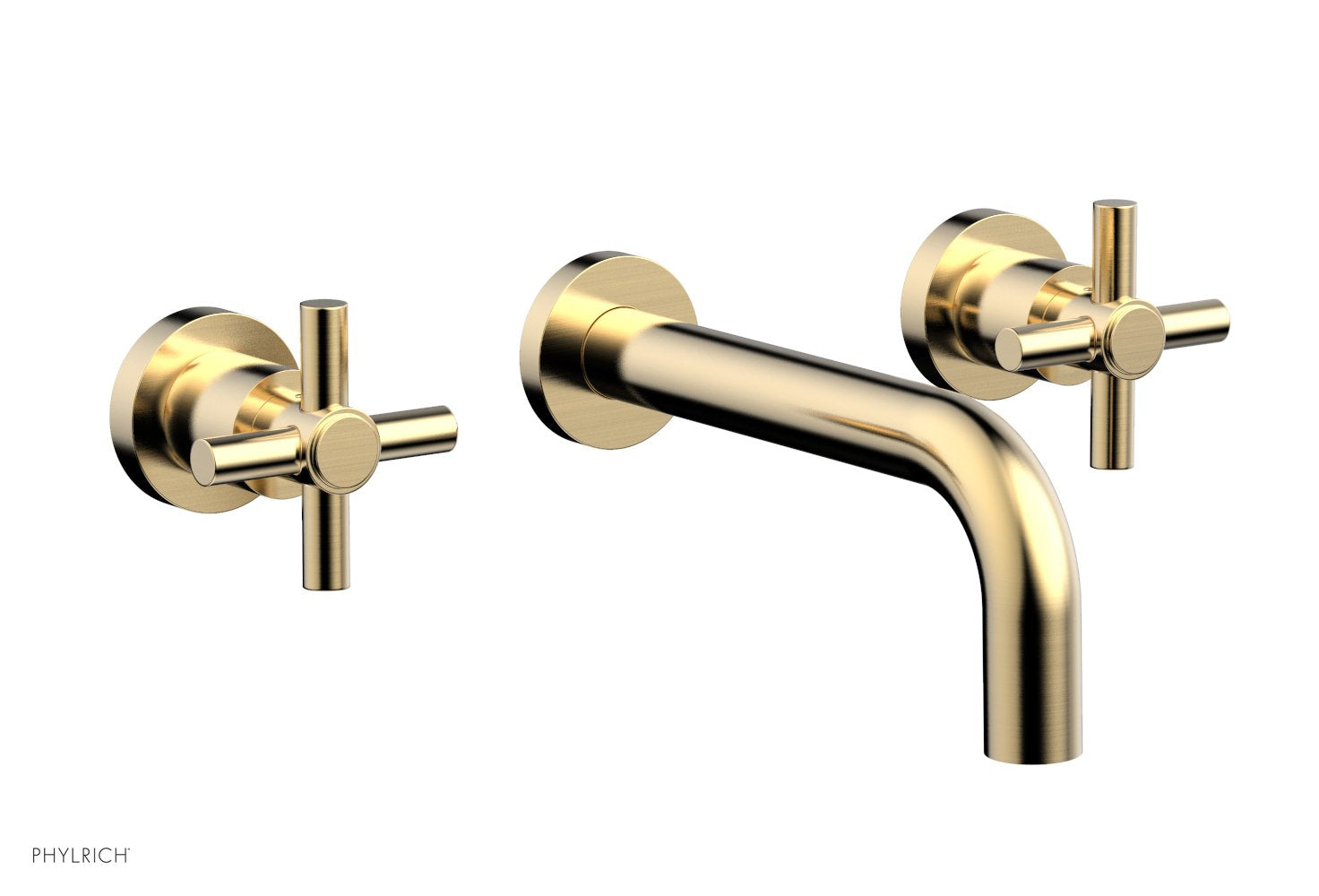 Phylrich BASIC Wall Lavatory Set 7 1/2" Spout - Tubular Cross Handles