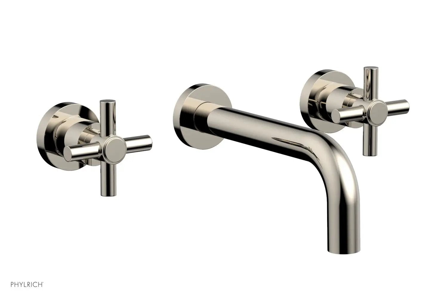 Phylrich BASIC Wall Lavatory Set 7 1/2" Spout - Tubular Cross Handles by Phylrich