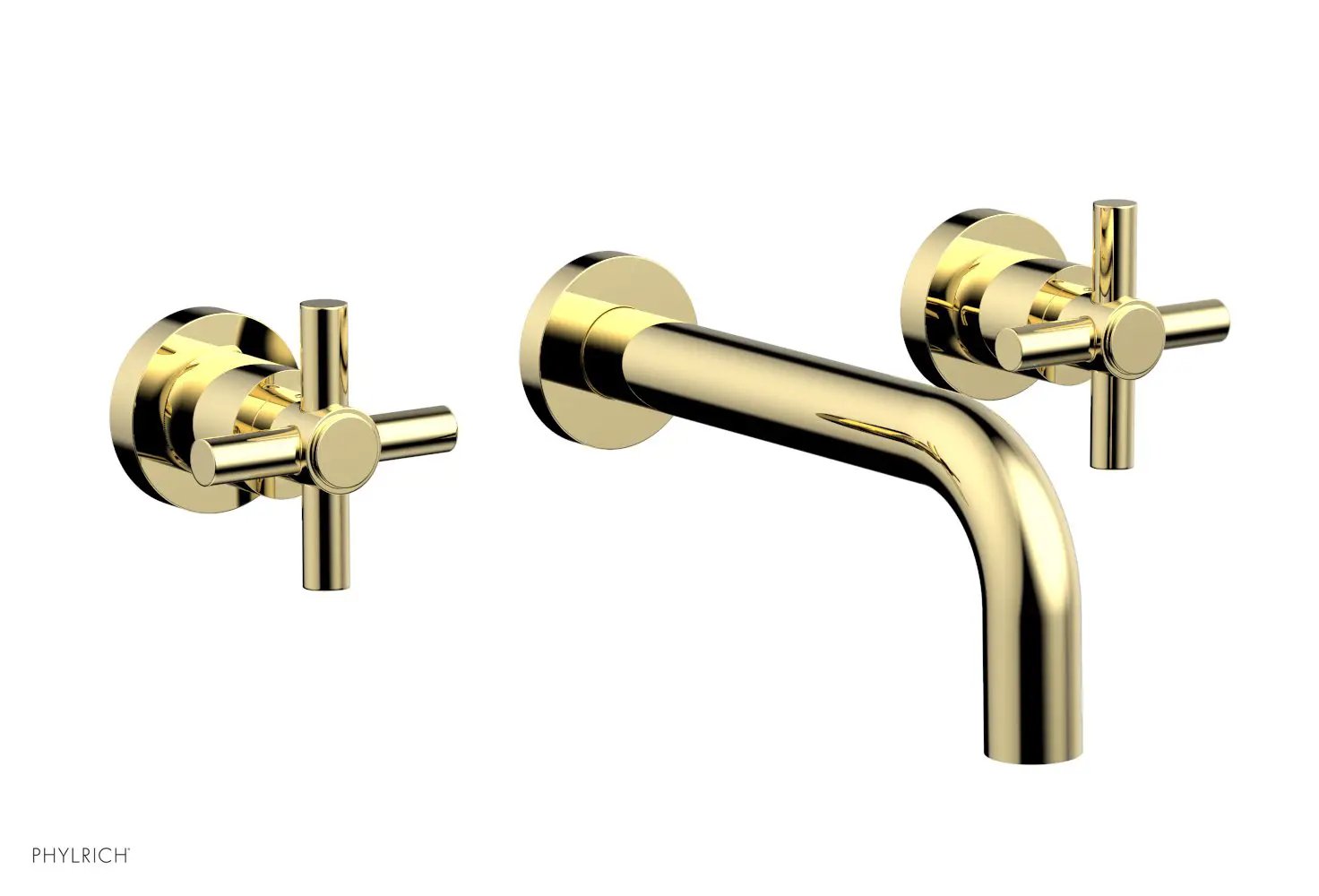 Phylrich BASIC Wall Lavatory Set 7 1/2" Spout - Tubular Cross Handles by Phylrich