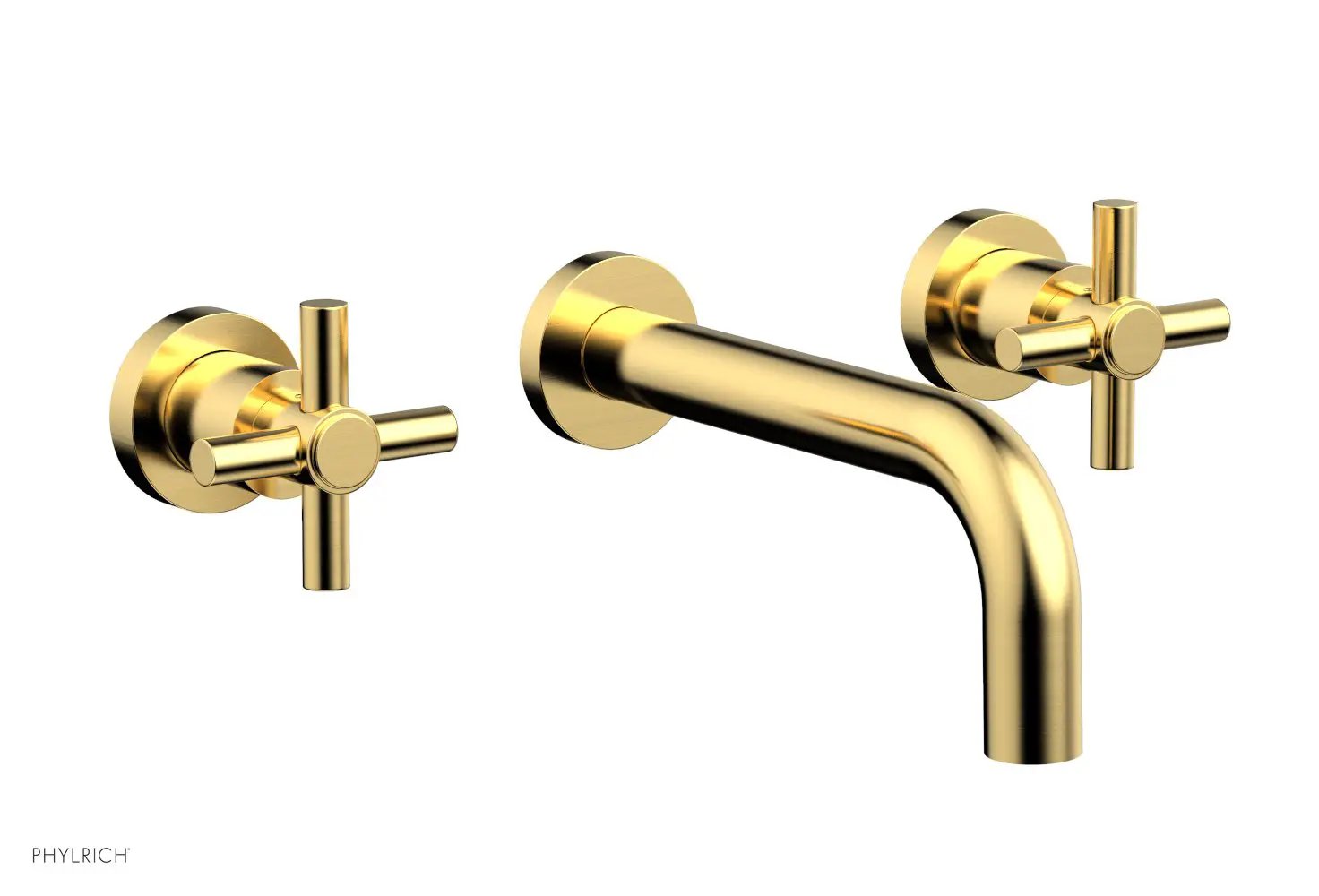 Phylrich BASIC Wall Lavatory Set 7 1/2" Spout - Tubular Cross Handles by Phylrich