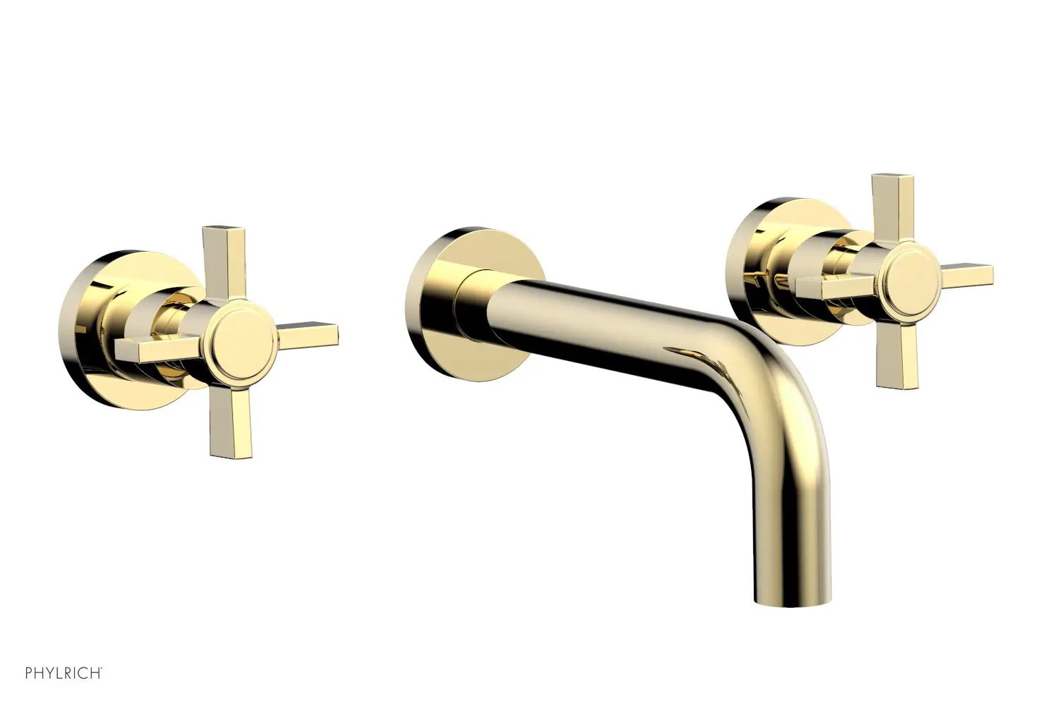 Phylrich BASIC Wall Lavatory Set 7 1/2" Spout - Blade Cross Handles by Phylrich