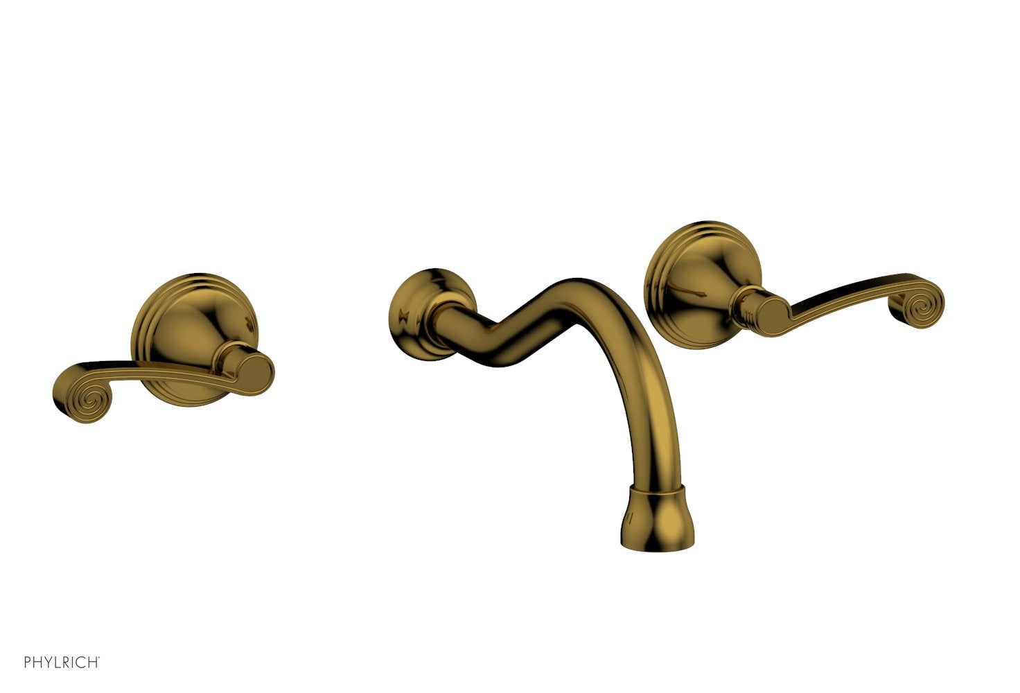 Phylrich 3RING Wall Lavatory Set - Curved Lever Handles