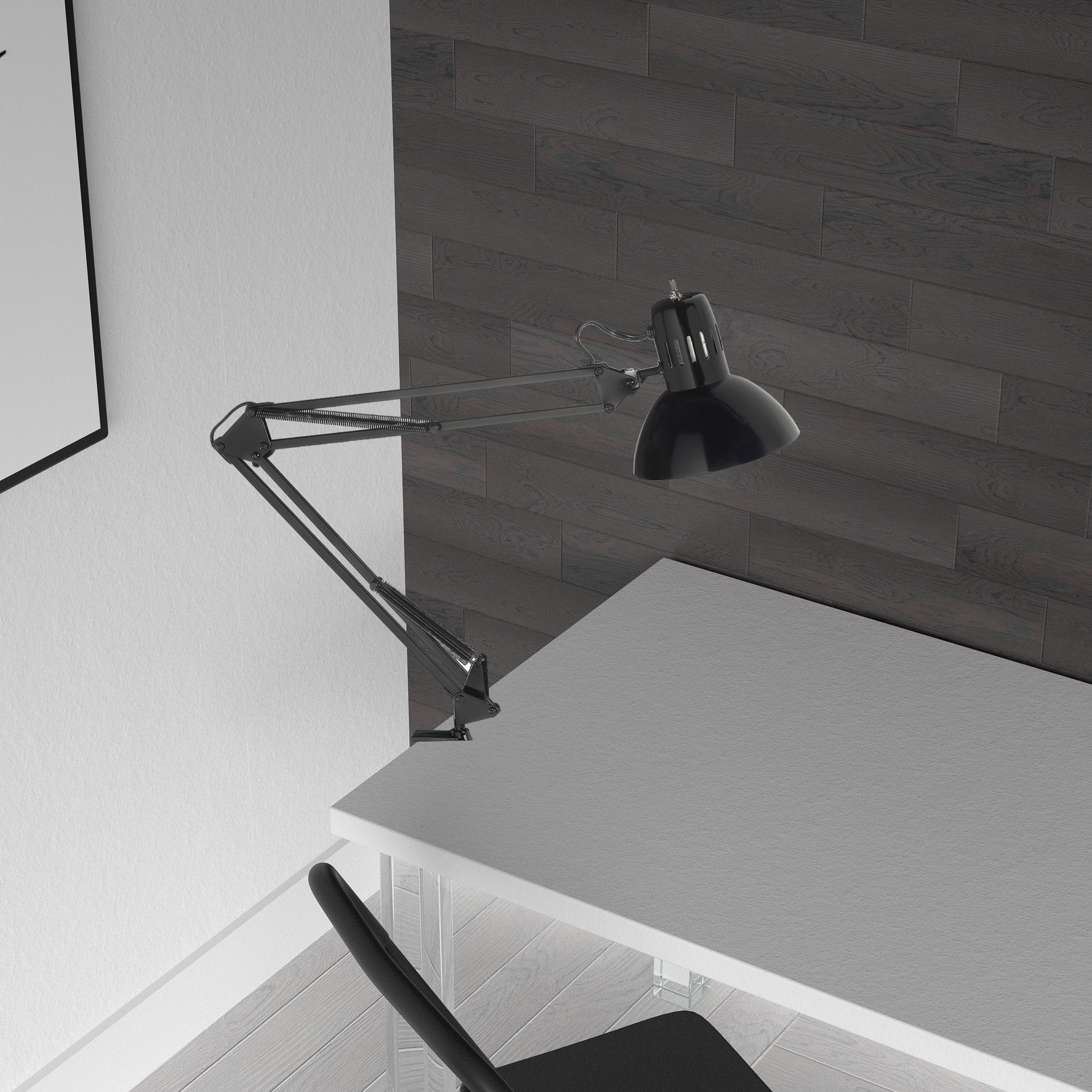 gloss black task lamp
