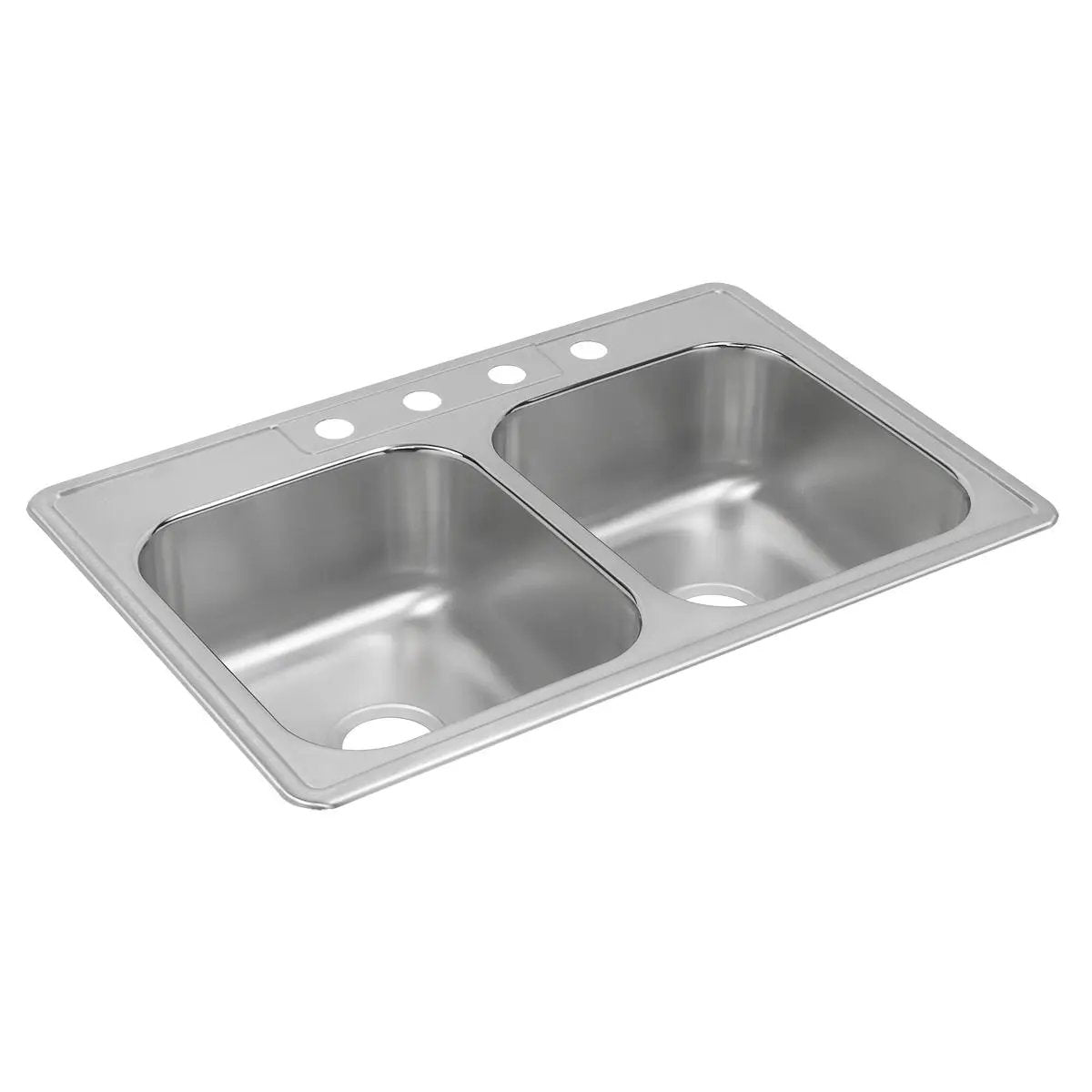 satin equal double bowl drop-in sink