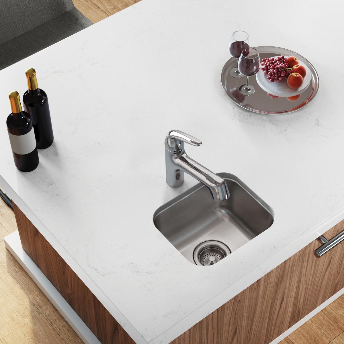 radiant satin single bowl undermount bar sink