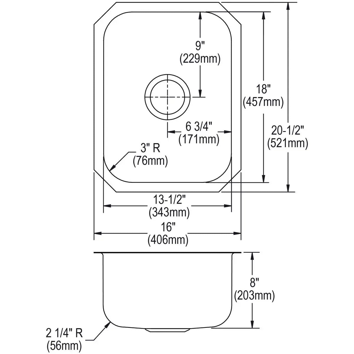 radiant satin single bowl undermount bar sink