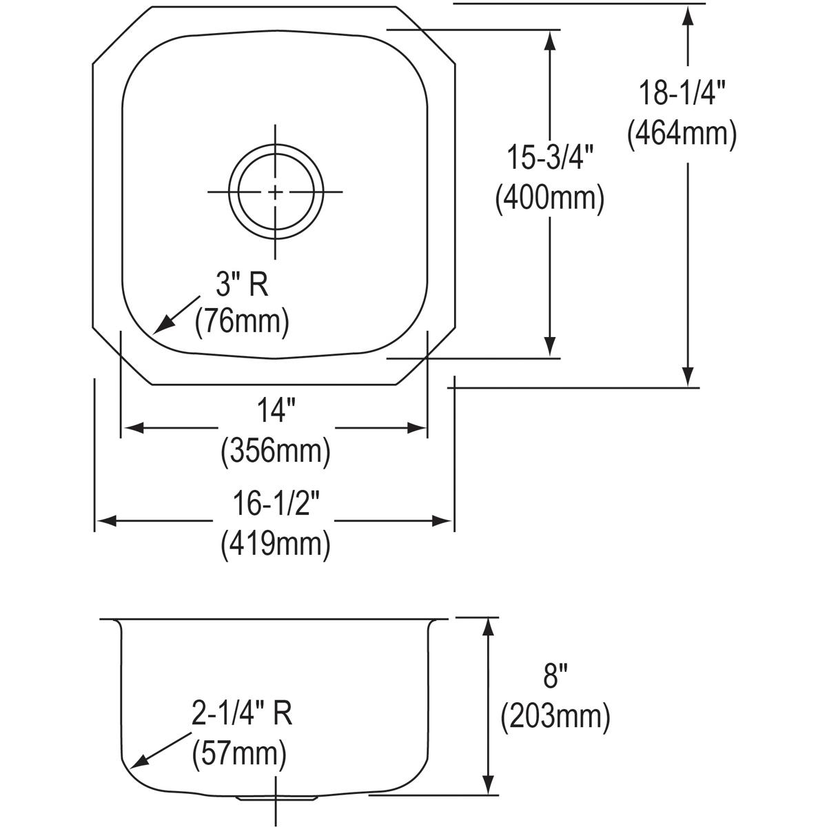 radiant satin single bowl undermount bar sink
