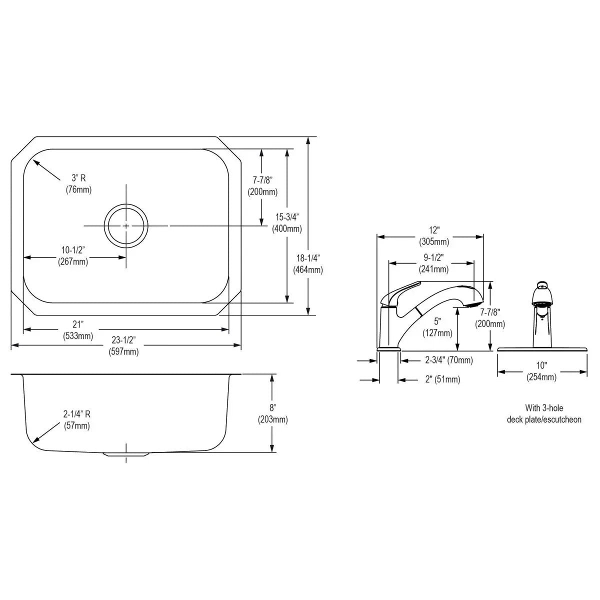 radiant satin single bowl undermount sink