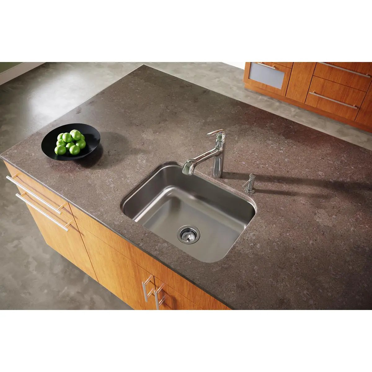 radiant satin single bowl undermount sink