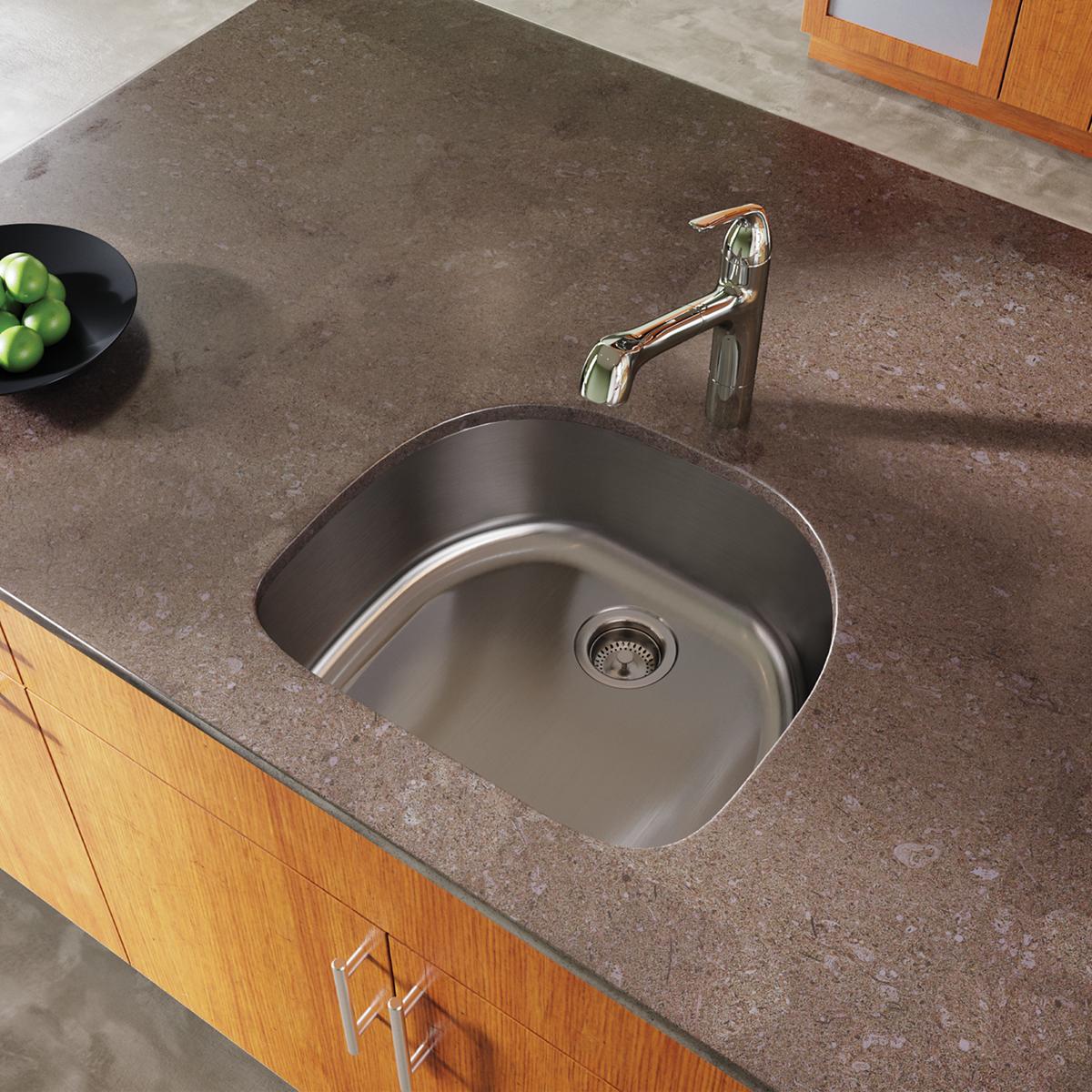 radiant satin single bowl undermount sink
