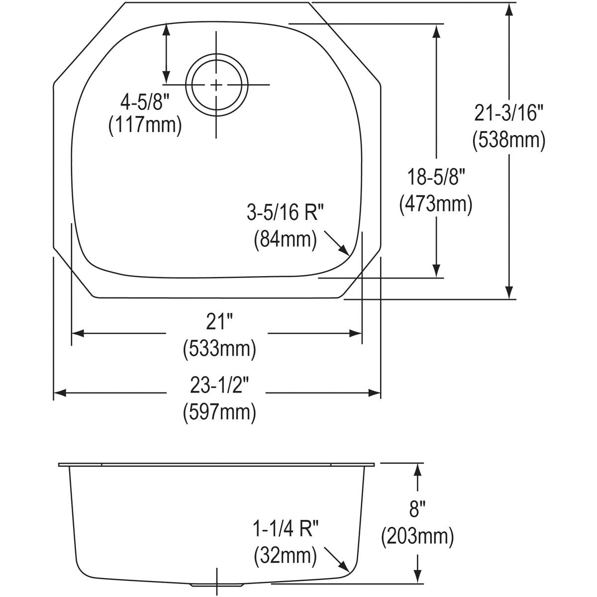 radiant satin single bowl undermount sink