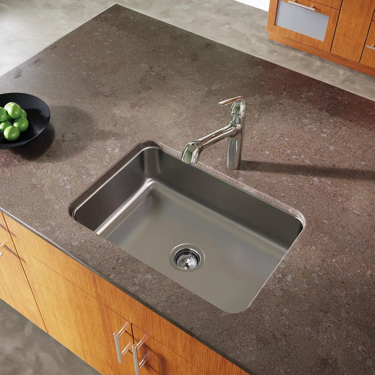 radiant satin single bowl undermount sink