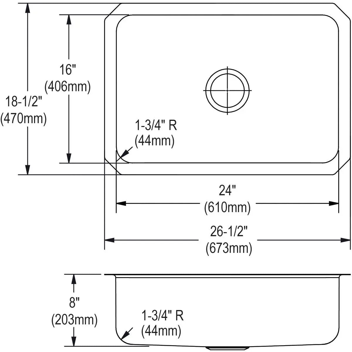 radiant satin single bowl undermount sink