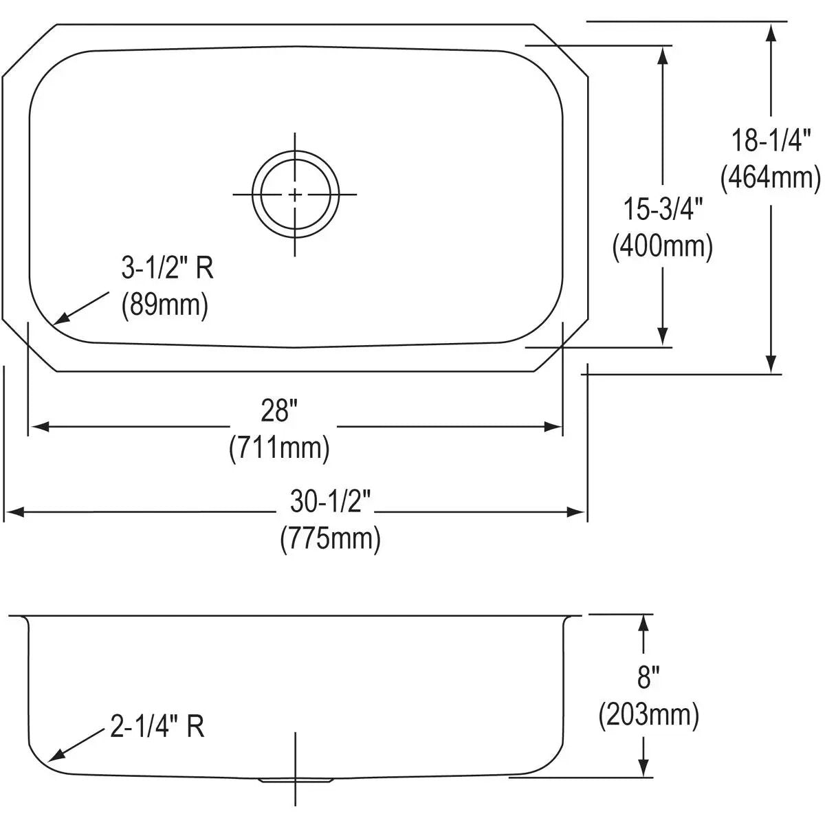 radiant satin single bowl undermount sink