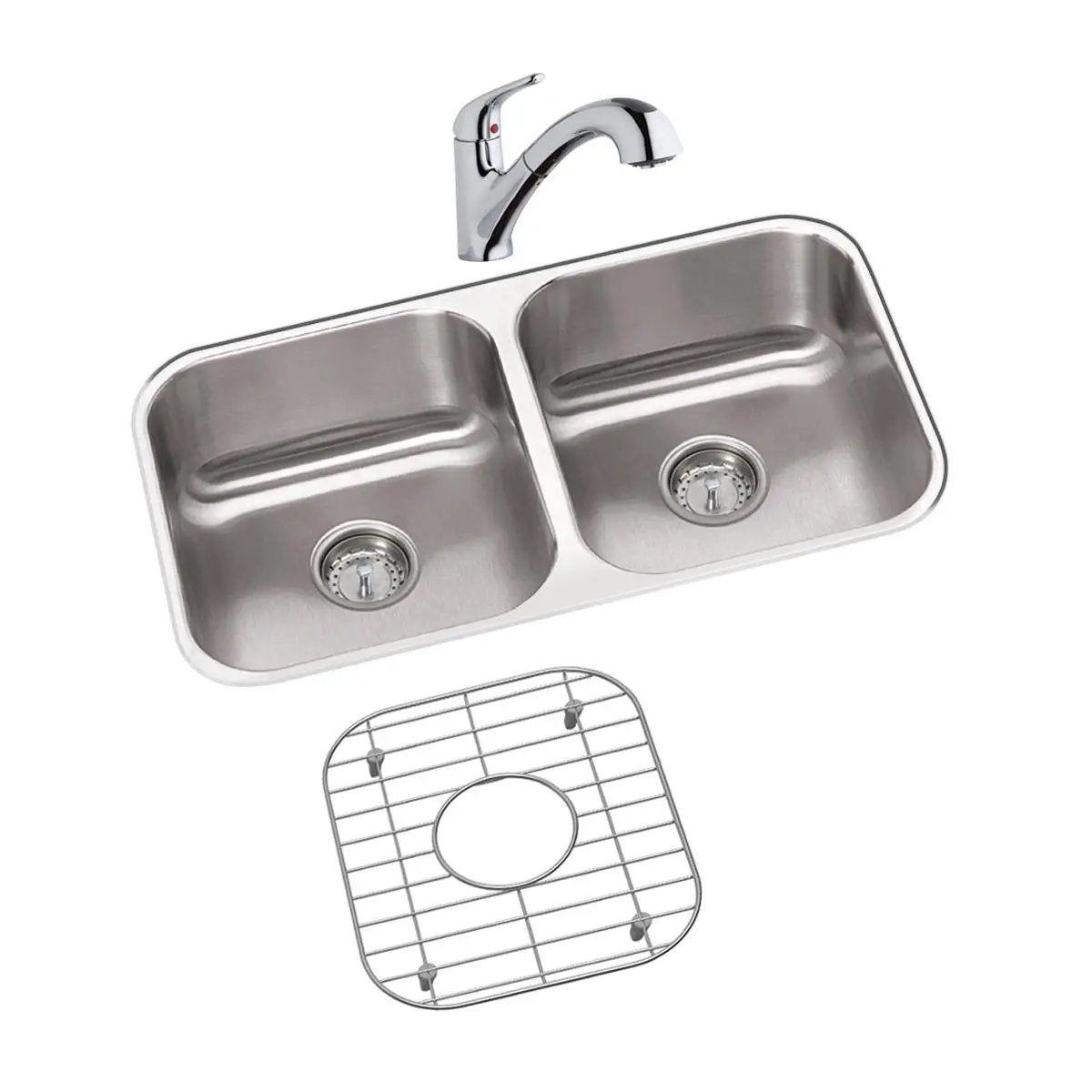 radiant satin equal double bowl undermount sink