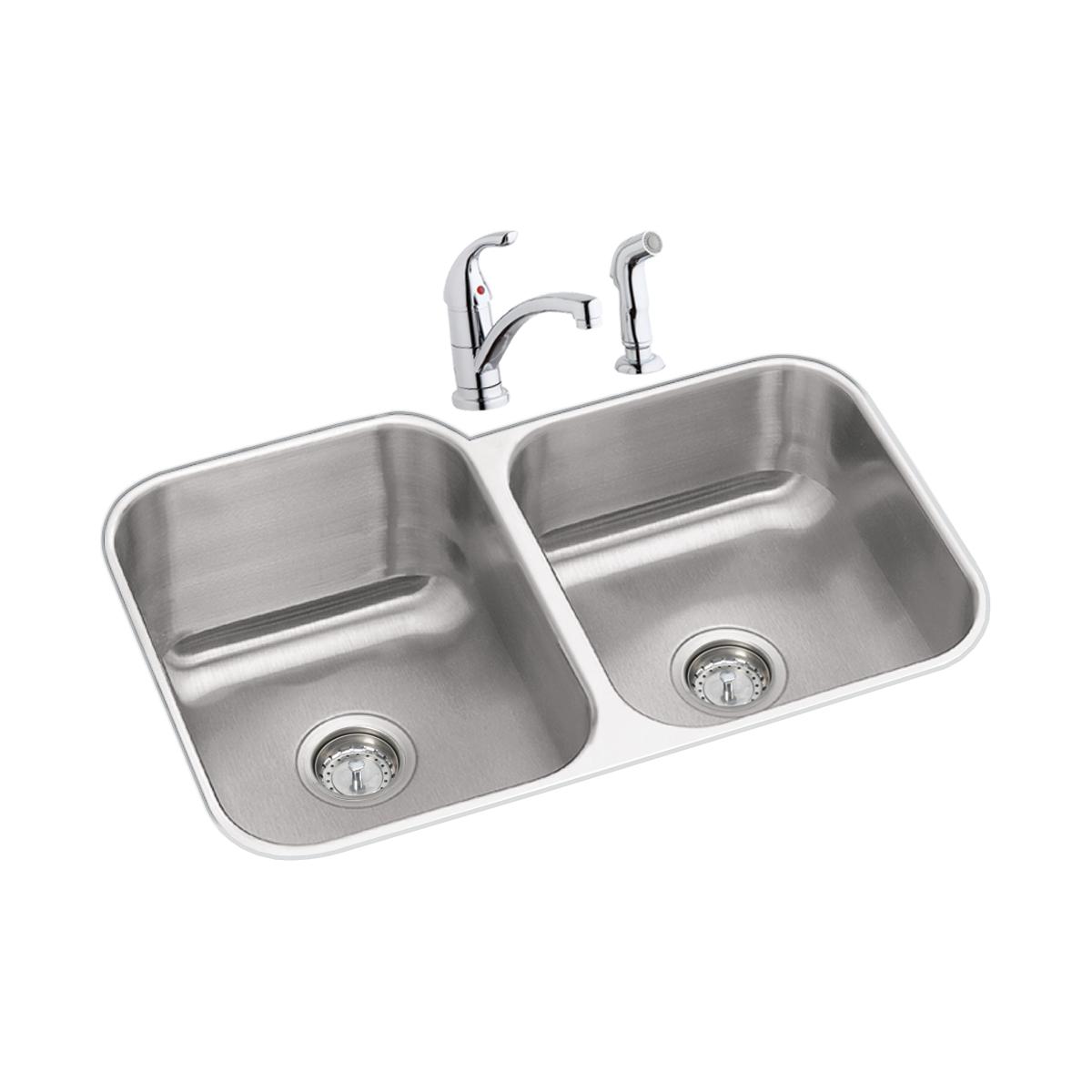 radiant satin double bowl undermount sink