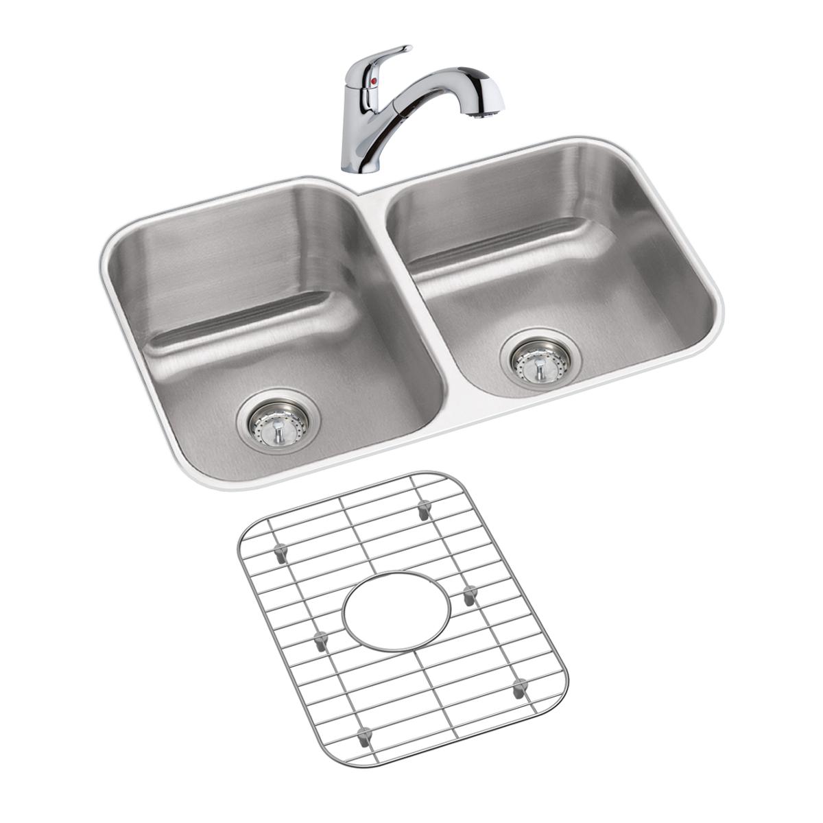 radiant satin double bowl undermount sink