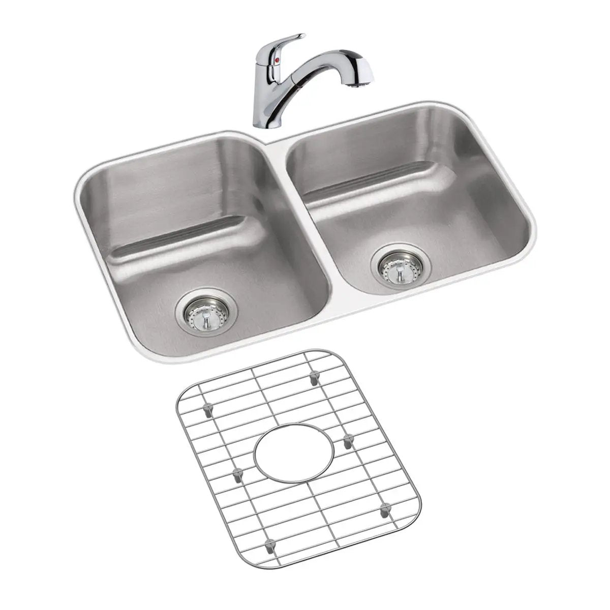 radiant satin double bowl undermount sink