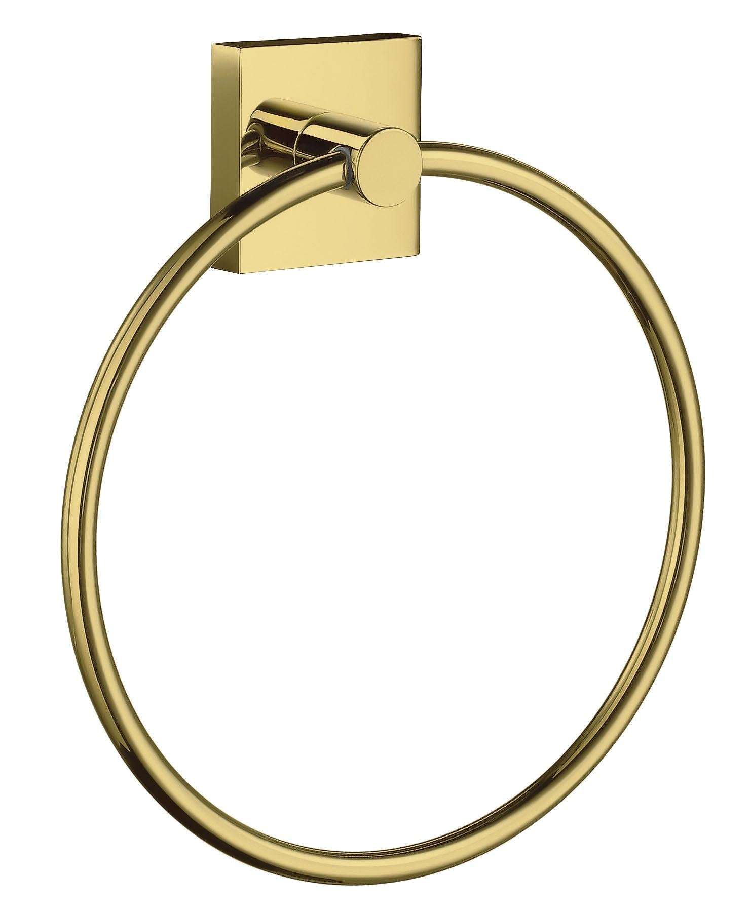 polished brass towel ring
