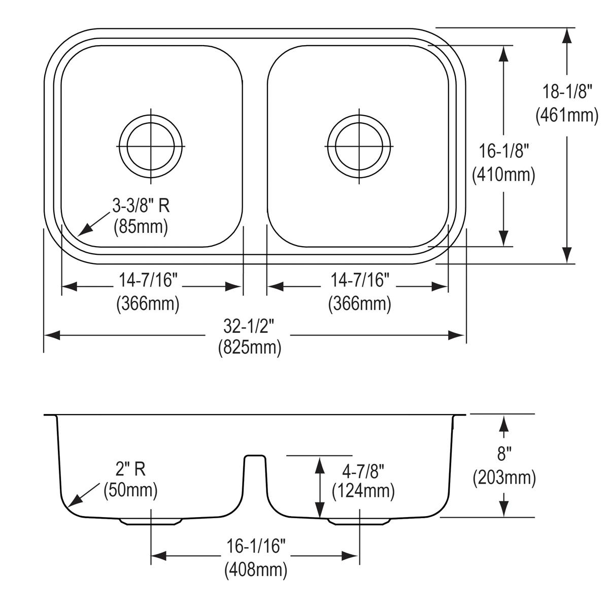 lustrous satin equal double bowl undermount sink