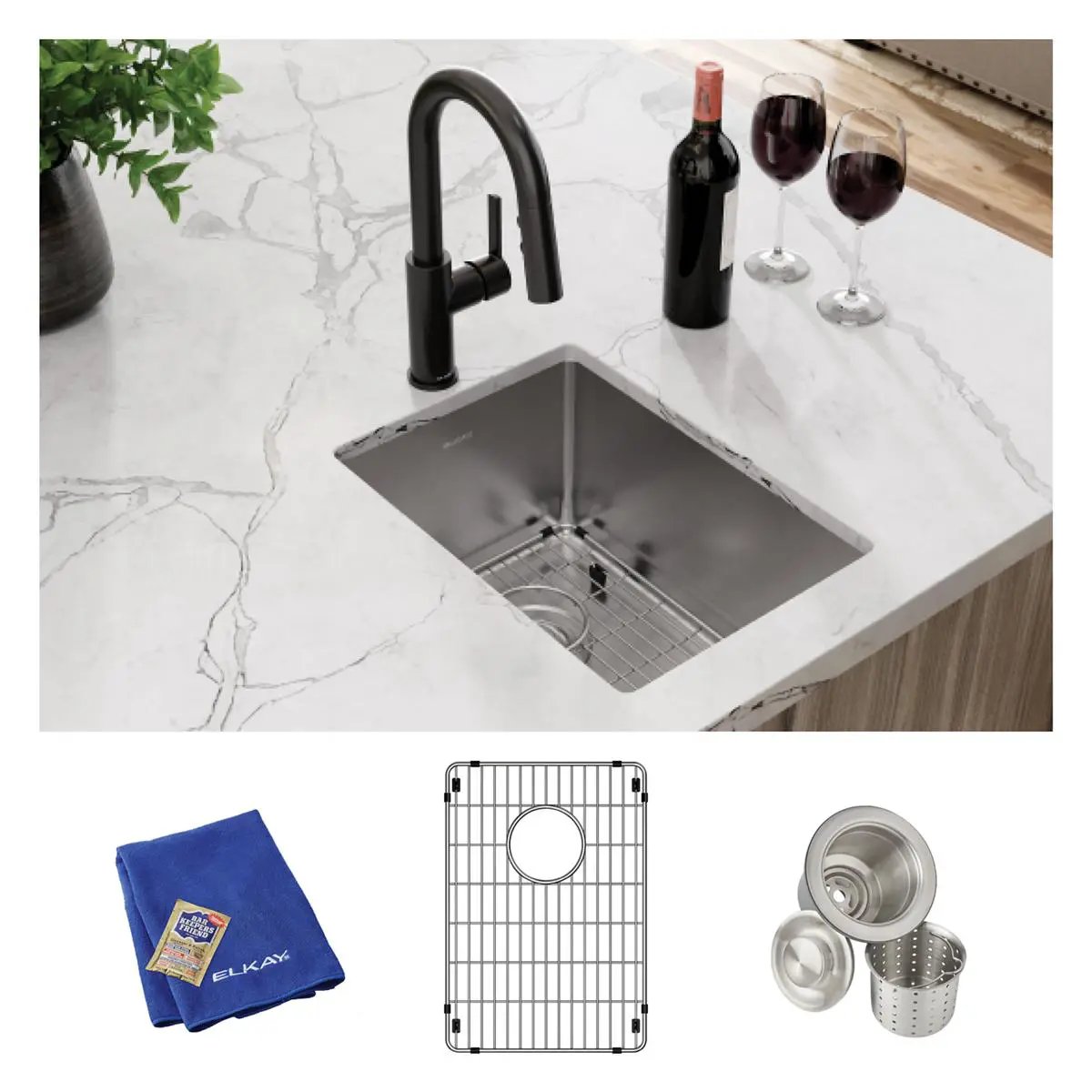 polished satin single bowl undermount bar sink kit