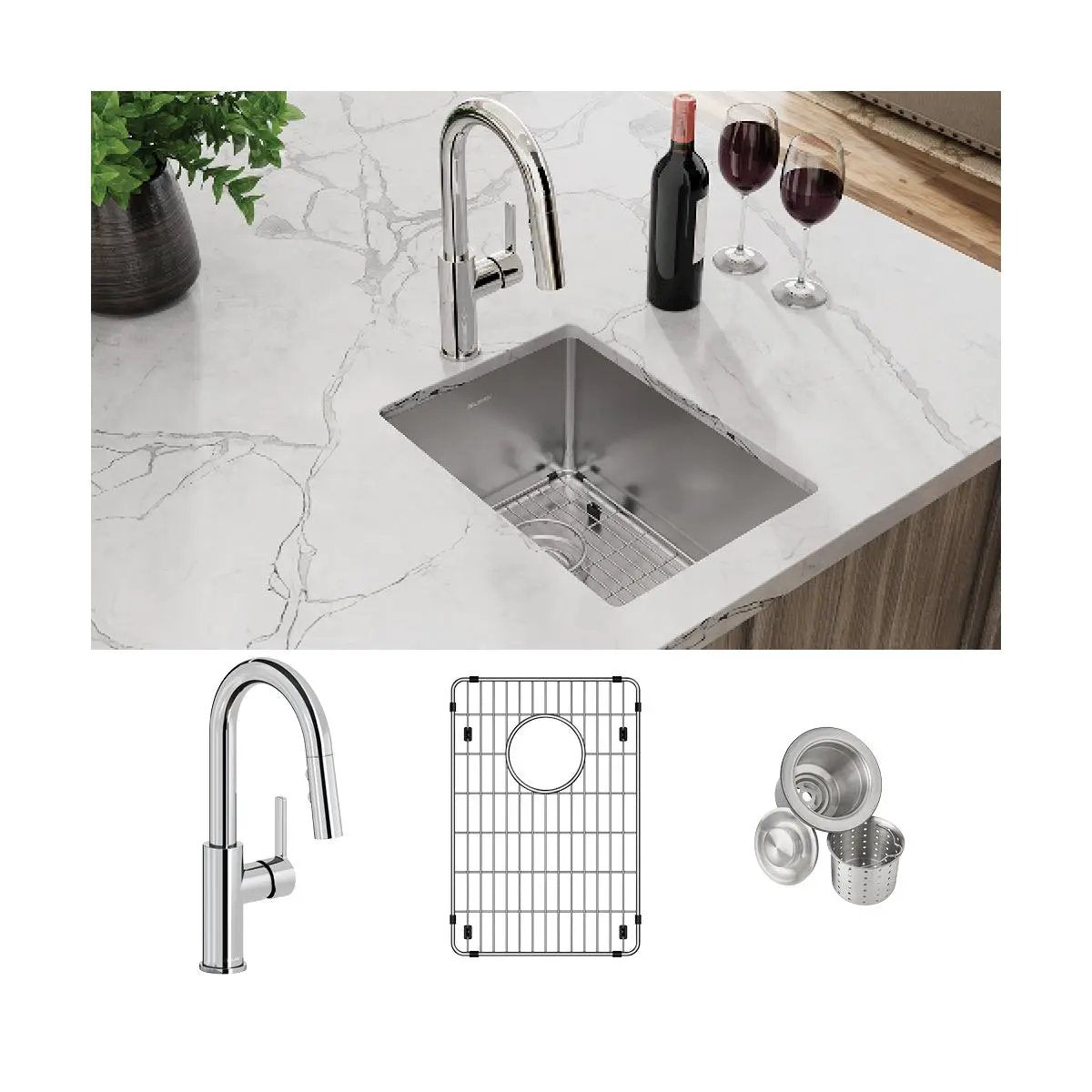 polished satin single bowl undermount bar sink