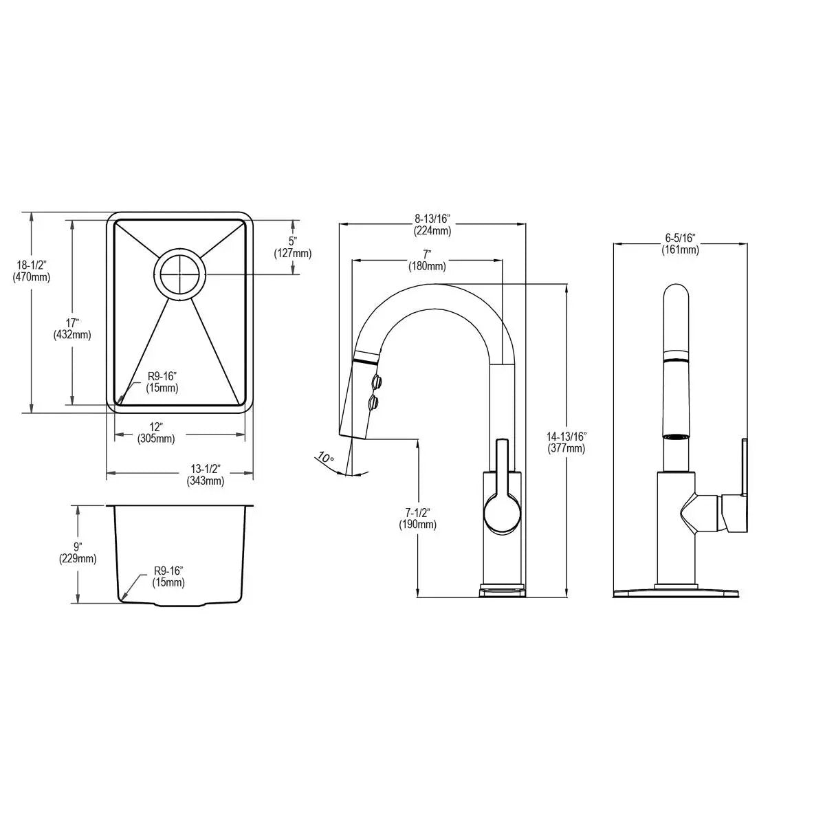 polished satin single bowl undermount bar sink