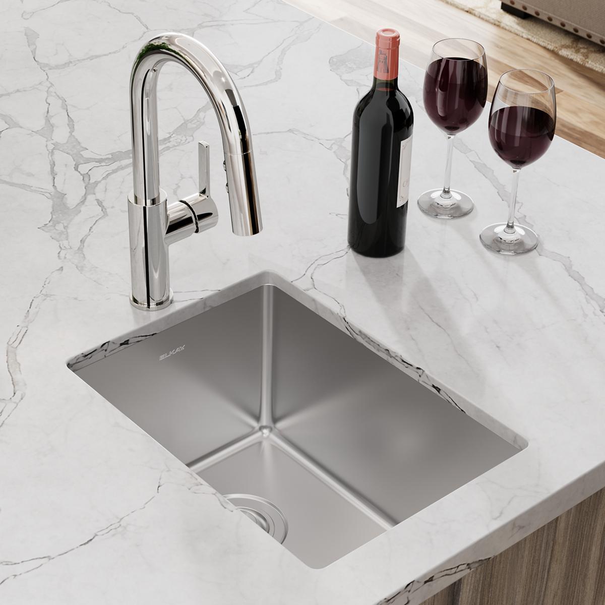 polished satin single bowl undermount bar sink