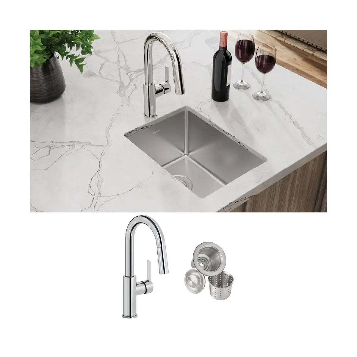 polished satin single bowl undermount bar sink