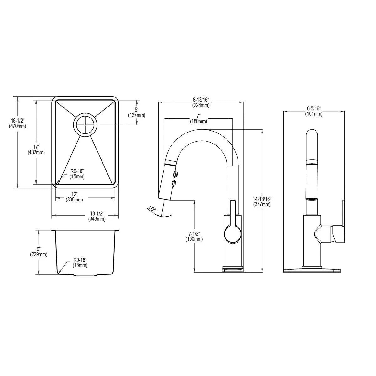 polished satin single bowl undermount bar sink