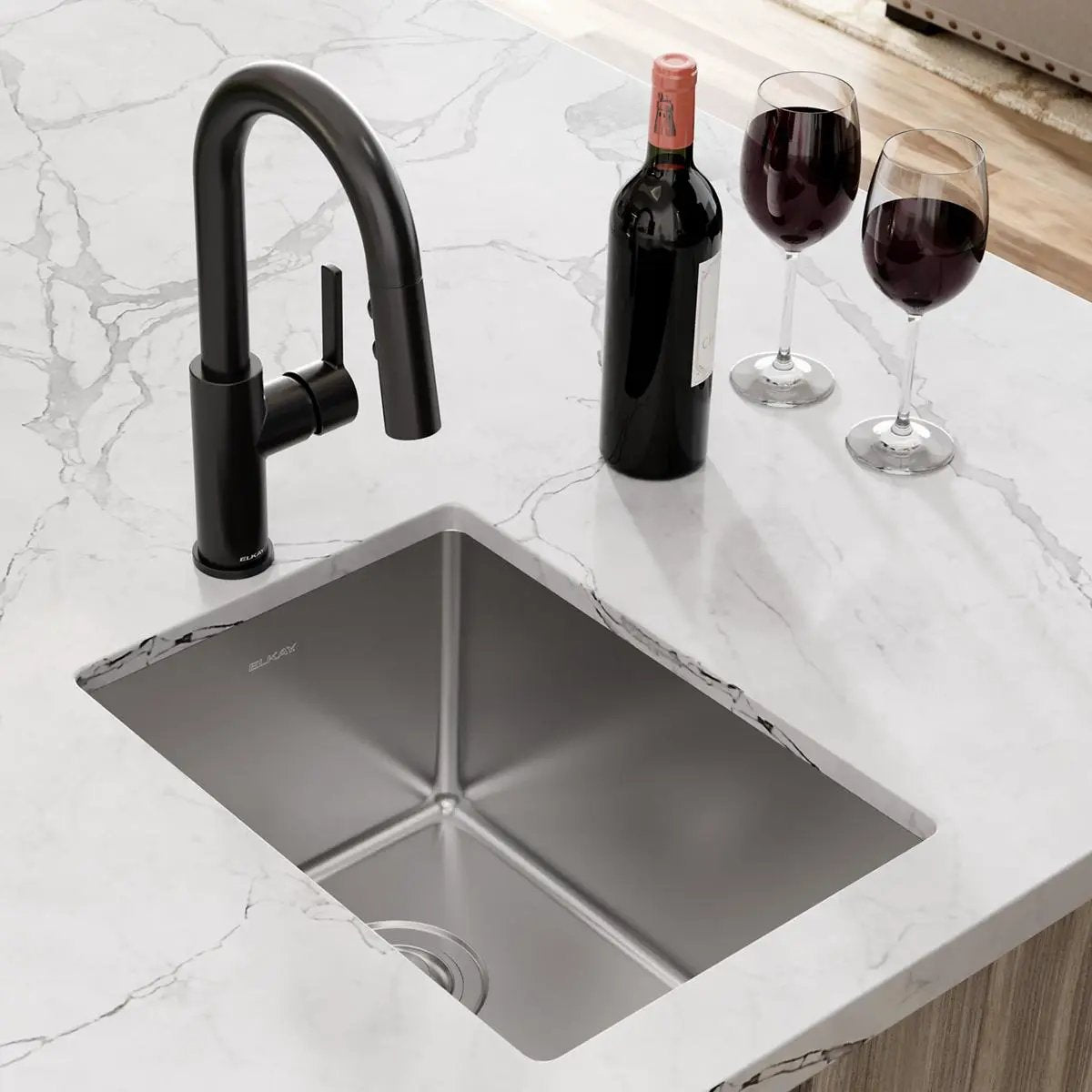 polished satin single bowl undermount bar sink