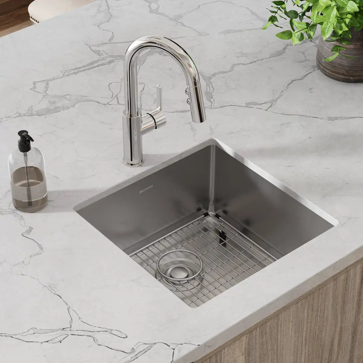 polished satin single bowl undermount sink