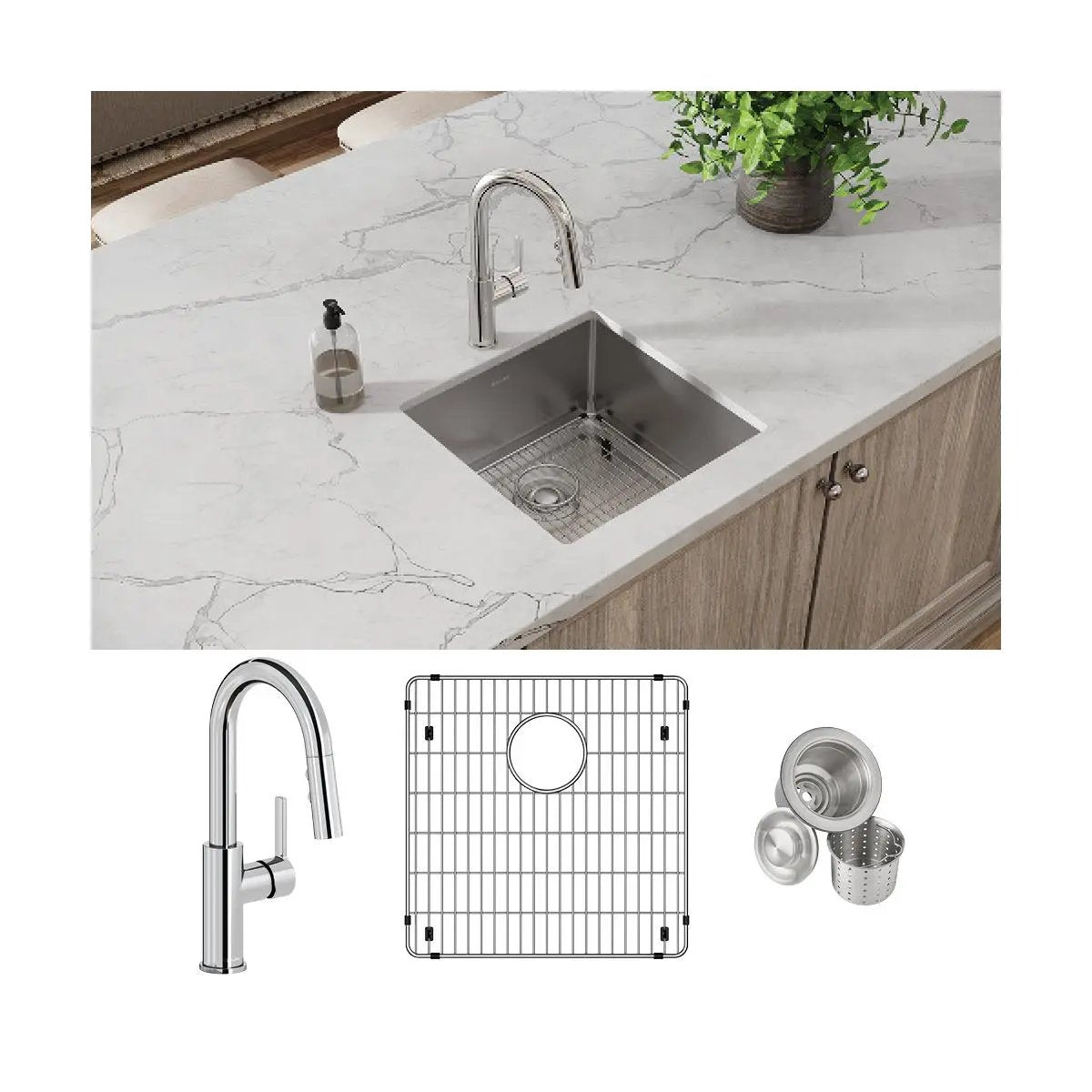 polished satin single bowl undermount sink