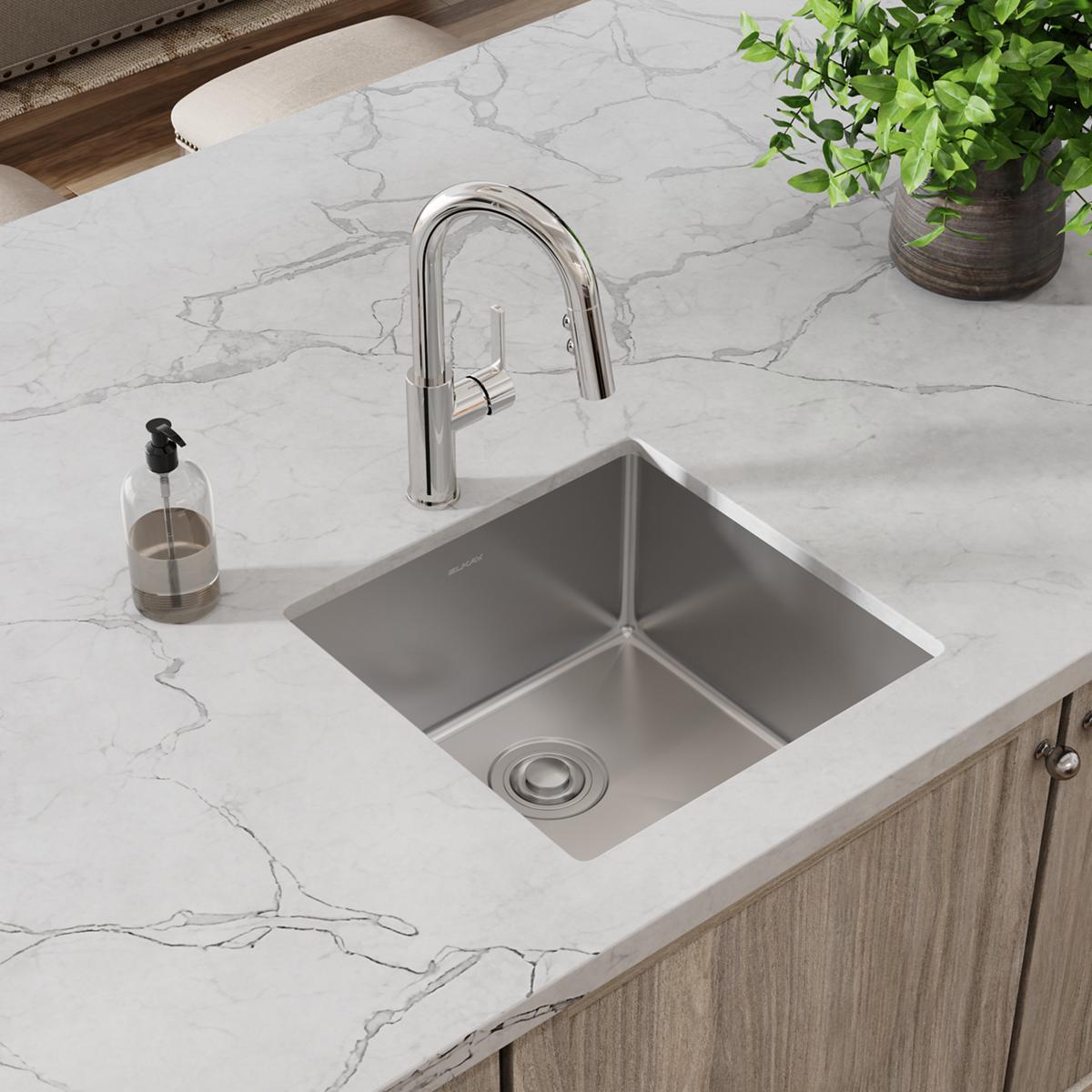 polished satin single bowl undermount sink