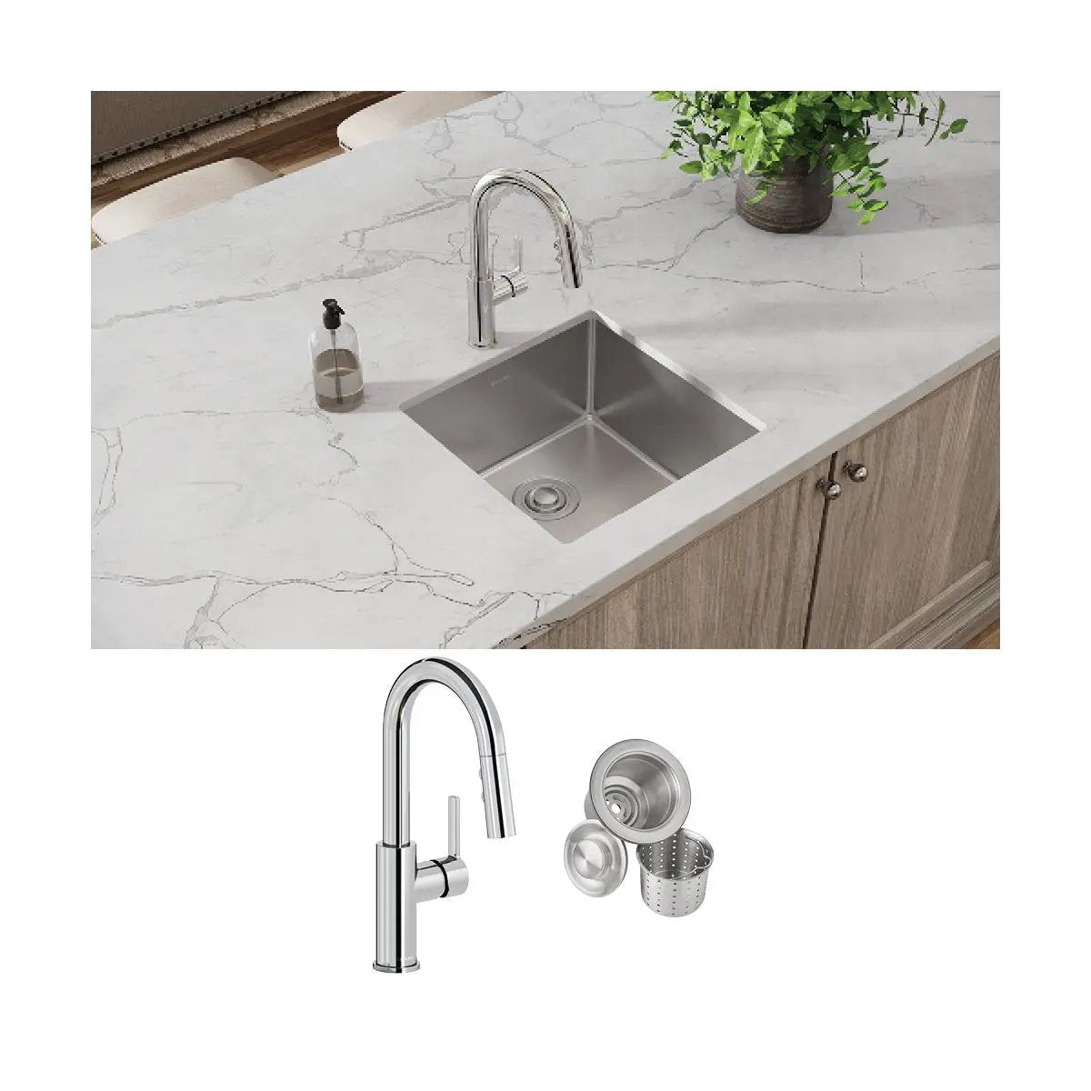 polished satin single bowl undermount sink