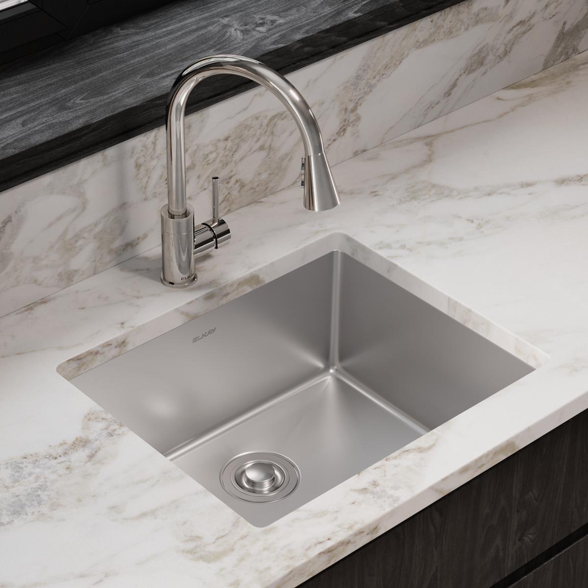 polished satin single bowl undermount sink