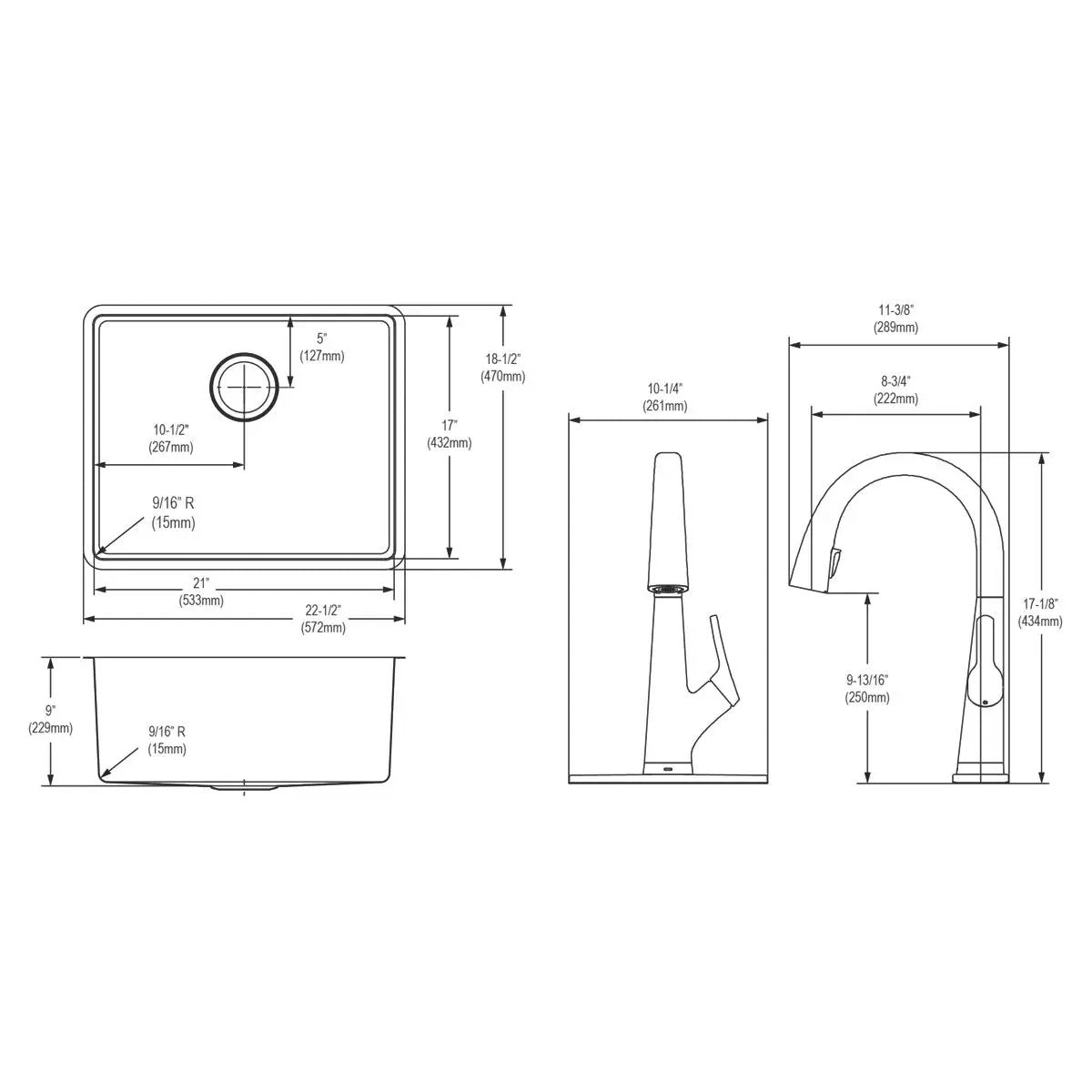 stainless steel single bowl undermount sink kit