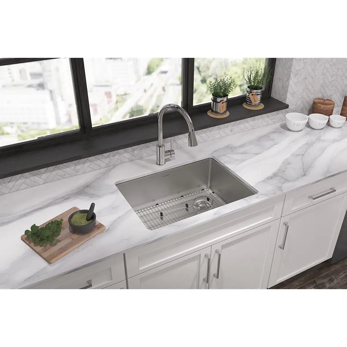 polished satin single bowl undermount sink