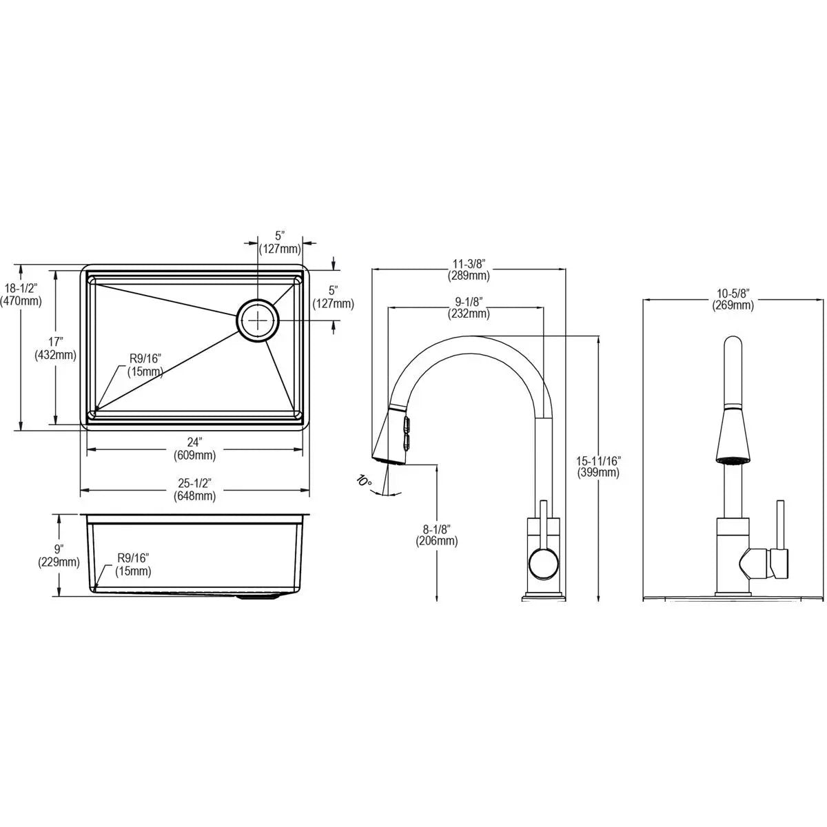 polished satin single bowl undermount sink