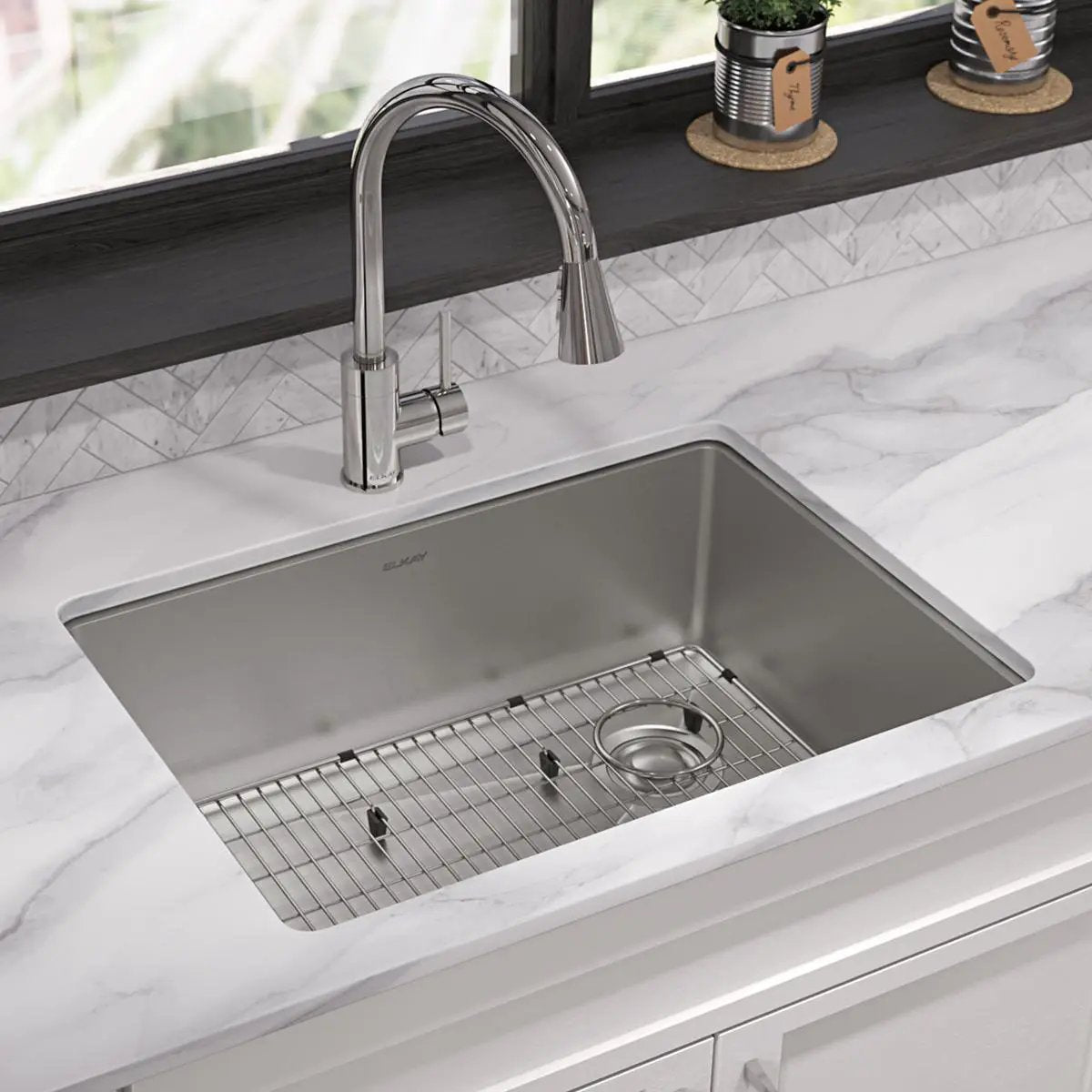 polished satin single bowl undermount sink