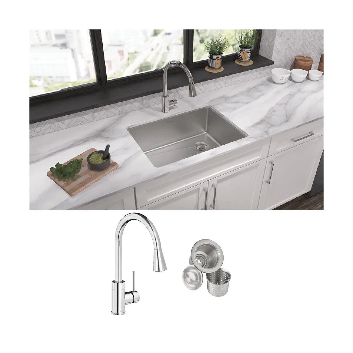 polished satin single bowl undermount sink