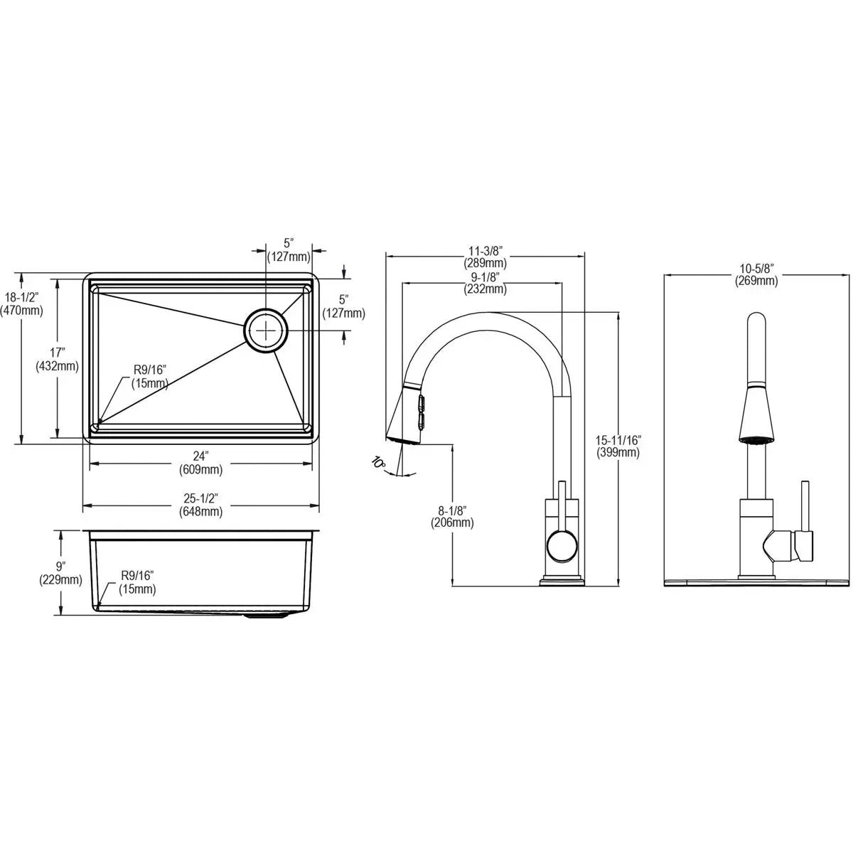 polished satin single bowl undermount sink